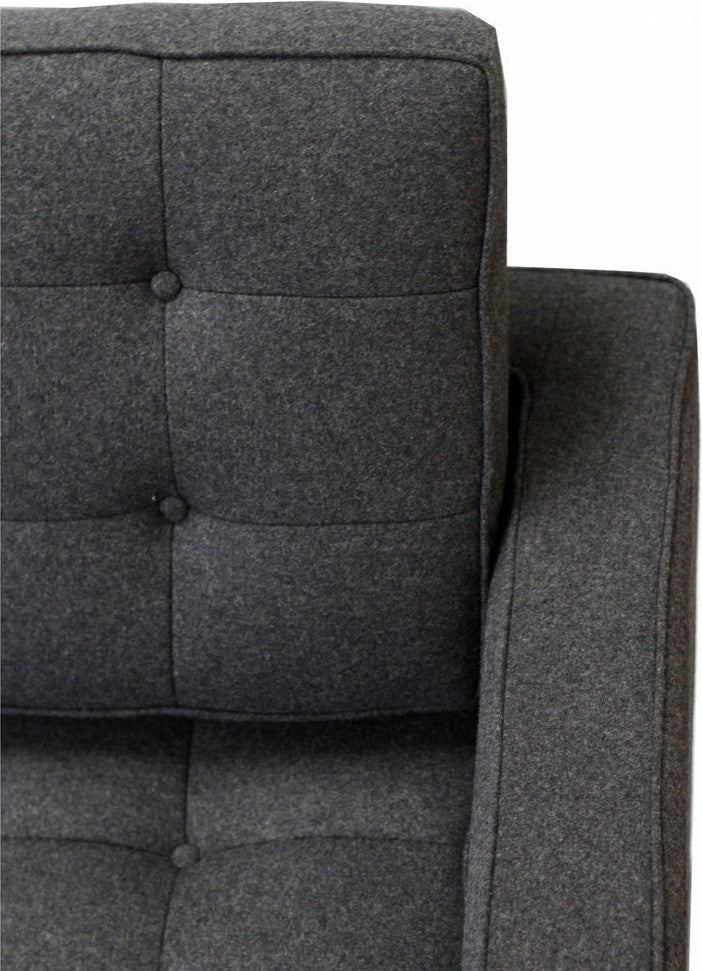 Modern Contemporary Living Room Wool Sofa Dark Gray
