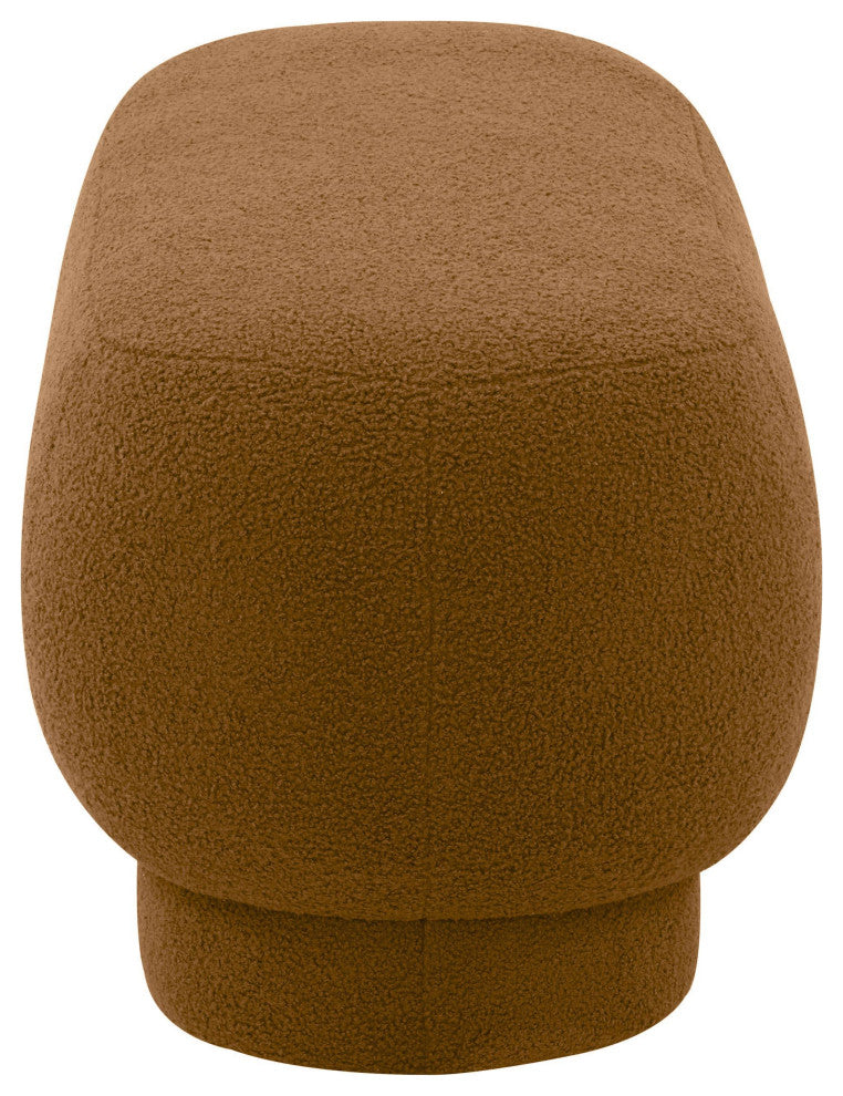 Mara Cinnamon Brown Vegan Shearling Ottoman