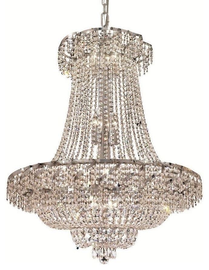Elegant Belenus Dining Room Light, Chrome Finish With Royal Cut Crystal