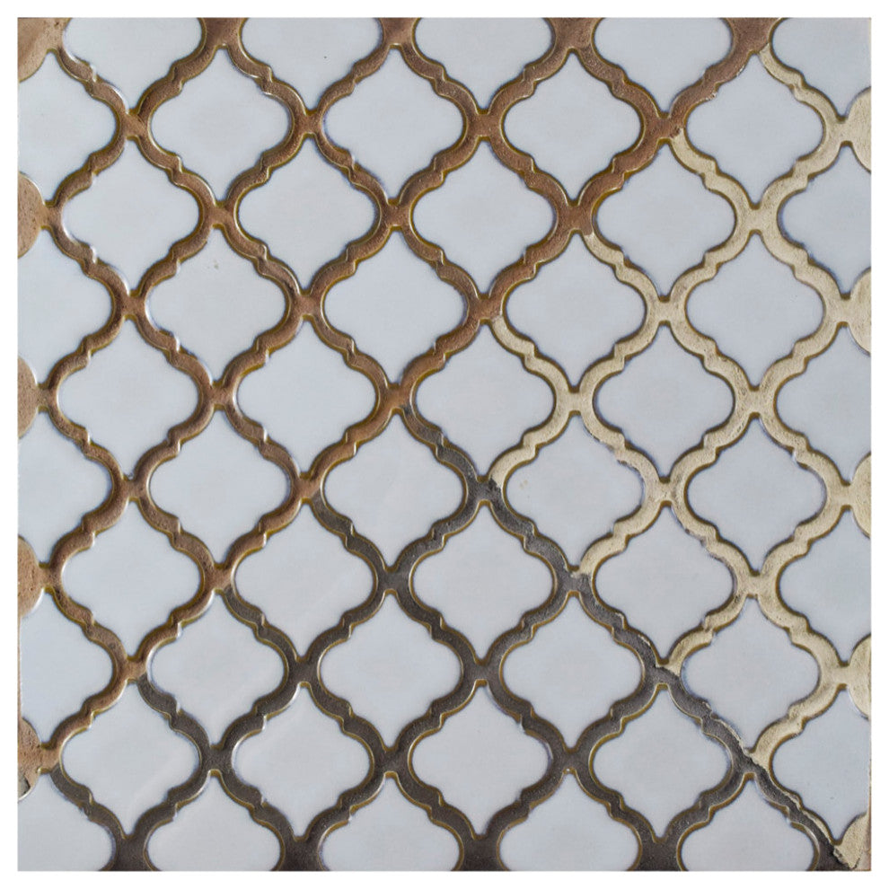 Hudson Tangier Mosaic Floor and Wall Tile, Silk White, Sample