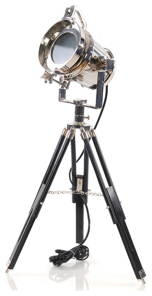 Alum Spot Light On Wooden Stand Aluminum Home Decor