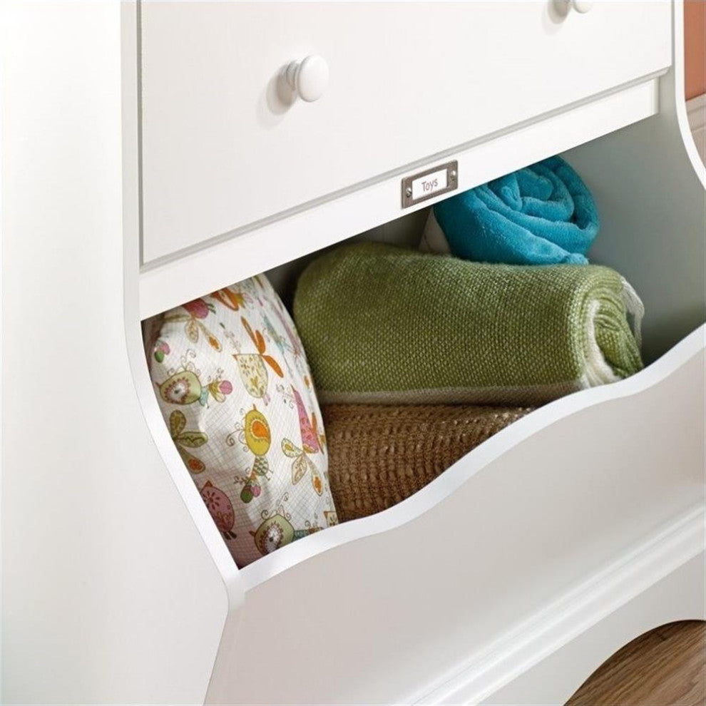 Sauder Pogo Solid Wood 3-Drawer Kid's Bedroom Chest in Soft White