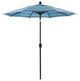 7.5' Black Push-Button Tilt Crank Aluminum Umbrella, Dolce Oasis Sunbrella