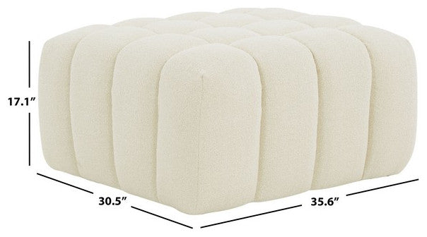 Safavieh Couture Calyna Boucle Ottoman, Creme