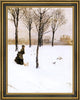 Giuseppe De Nittis A Winter's Landscape Framed Premium Canvas Print, 21"x28"