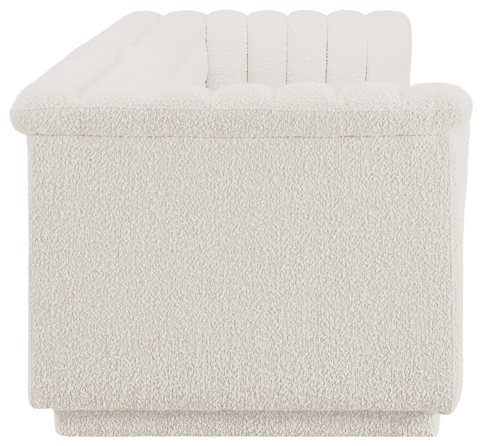 Cascade Upholstered Modular Sofa, Cream, Boucle Fabric, Straight Sofa