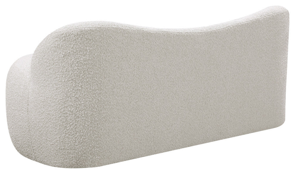 Flair Boucle Fabric Upholstered Bench, Cream