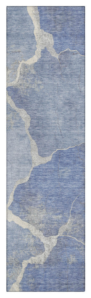 Machine Washable Indoor/Outdoor Chantille ACN1889 Denim 2'3" x 7'6" Runner Rug