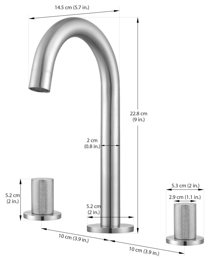 Industria Series Widespread Bathroom Faucet, Brushed Nickel