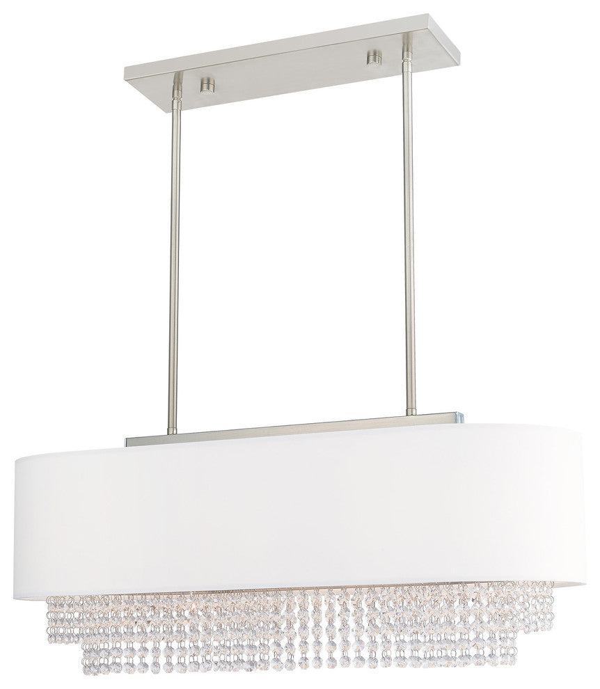 Livex Lighting Brushed Nickel 3-Light Linear Chandelier
