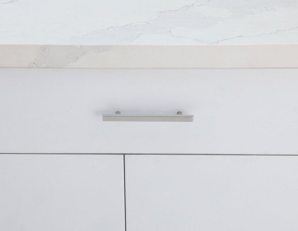 5" Center To Center Brushed Nickel Modern Zinc Alloy Cabinet Pull, Pack