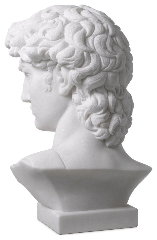 White Marble Head Sculpture, Eichholtz David