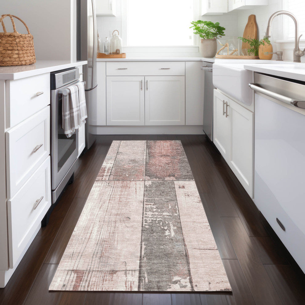Machine Washable Indoor/Outdoor Chantille ACN1877 Copper 2'3" x 7'6" Runner Rug