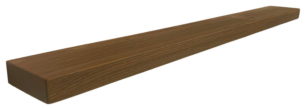 Rustic, Floating Shelf, 2" Thick x 6" Deep, Mountable, Medium Brown, 60"