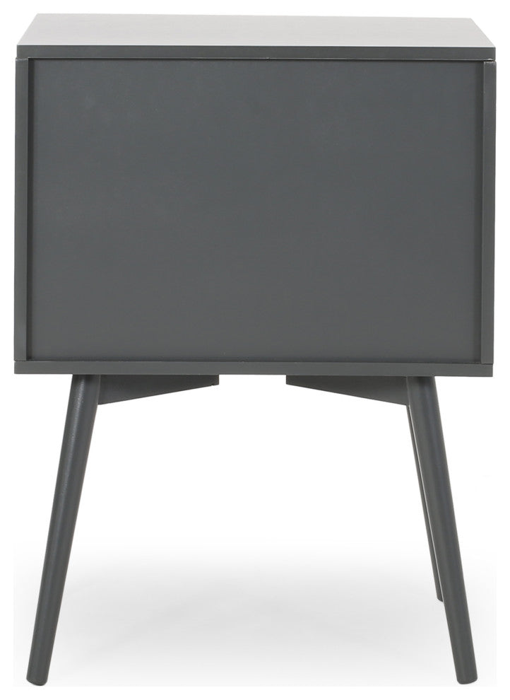 Alexis Mid-Century Modern Side Table, Dark Gray