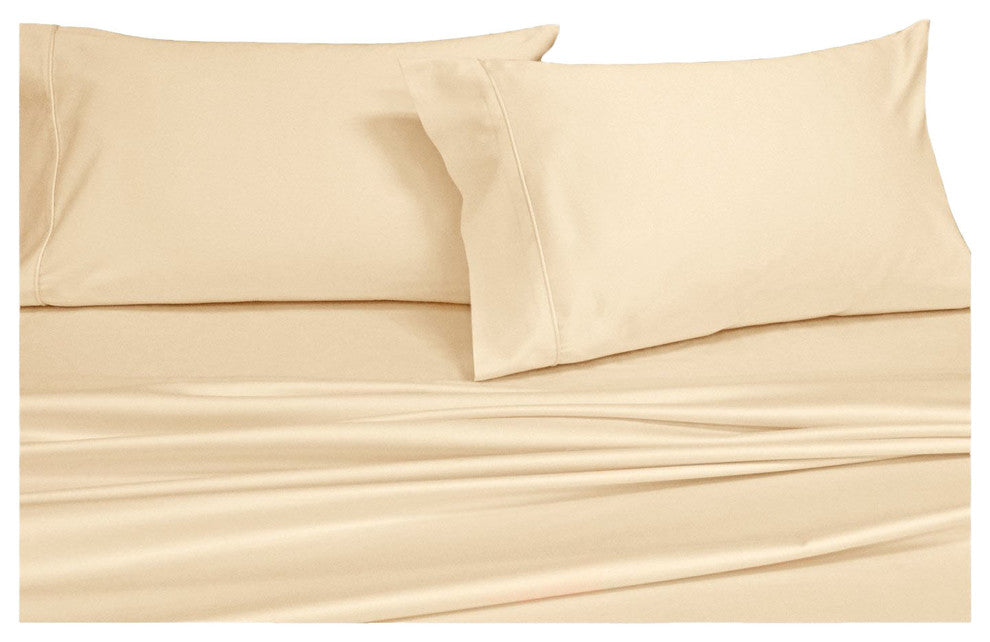 Attached Soft Microfiber Waterbed Sheet Set, Ivory, Queen