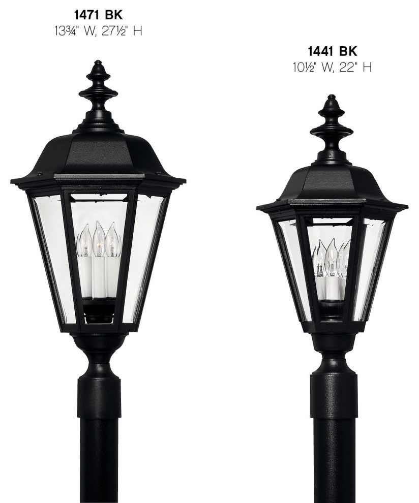 Hinkley Manor House Large Post Top Or Pier Mount Lantern, Black