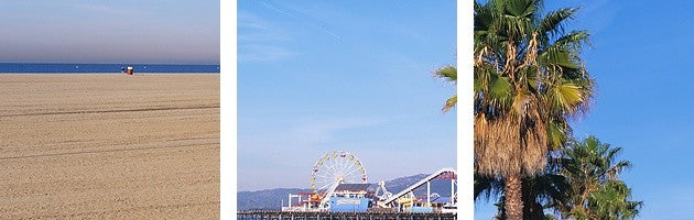 "Santa Monica Beach CA " Canvas Art, 60"x20"x1.25"