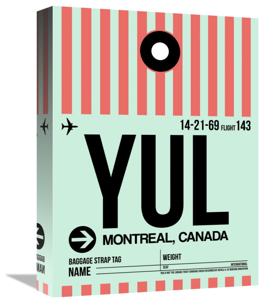 "YUL Montreal Luggage Tag 2" Fine Art Print