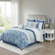 Shawnee Traditional Diamond Quilting 8-Piece Comforter Set, Blue, Queen