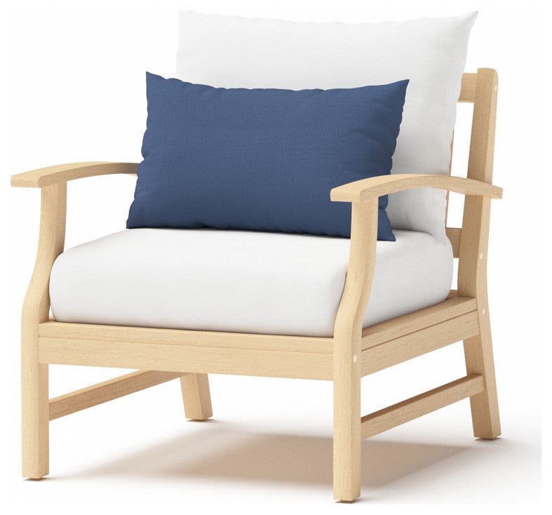 Kooper 5 Piece Sunbrella Outdoor Patio Club Chair and Ottoman Set, Bliss Ink