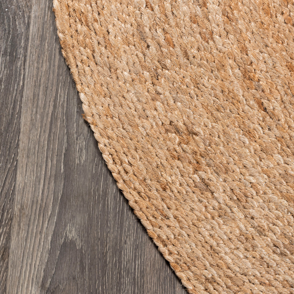 Soleil Round Natural Jute Braided Circle Natural 6' Round Area Rug