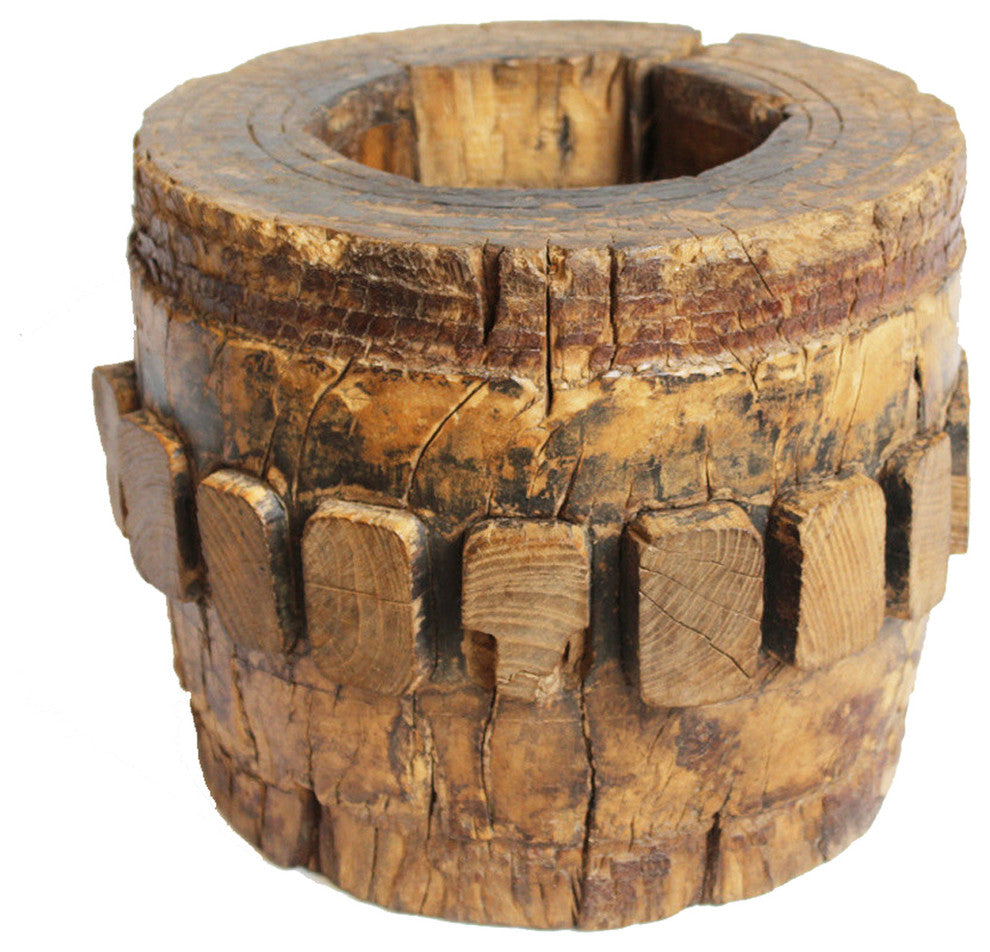 Consigned Mongolian Wood Axel Candle