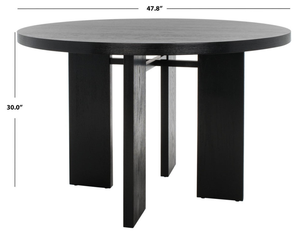 Safavieh Couture Calamaria Round Wood Dining Table, Black
