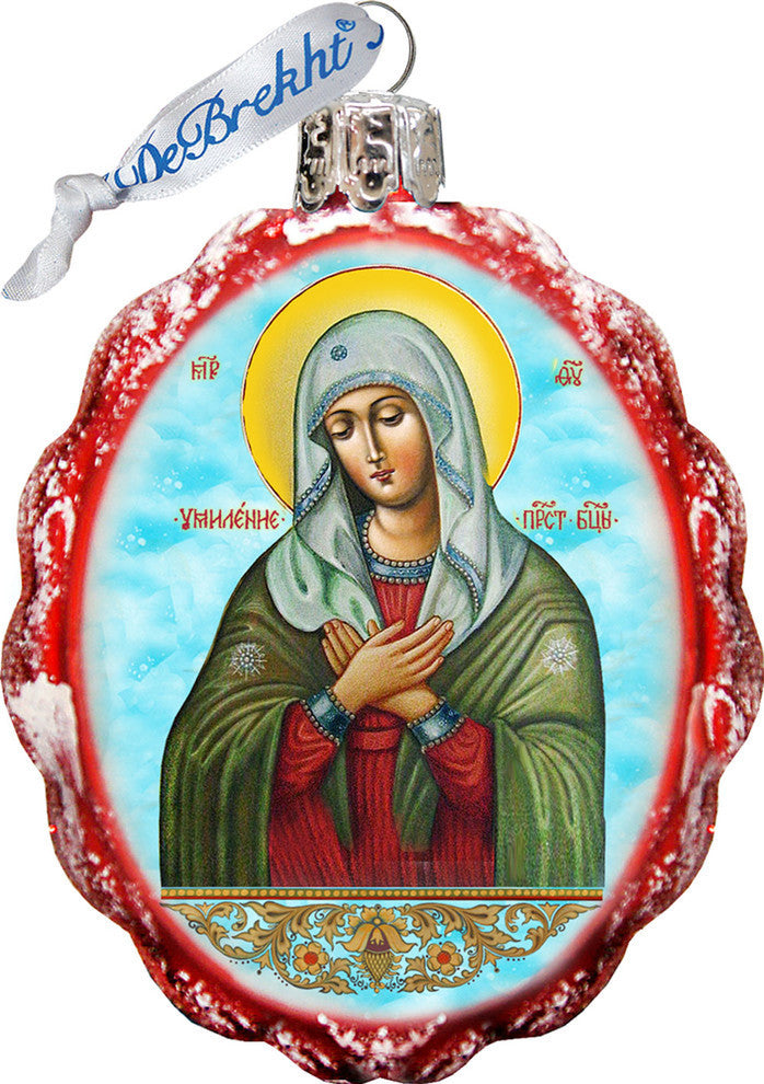 Keepsake Mother Of God Tenderness Scenic Glass Ornament