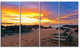 "Khao Lak Beach View At Sunset" Modern Seashore Canvas Art, 4 Panels, 48"x28"