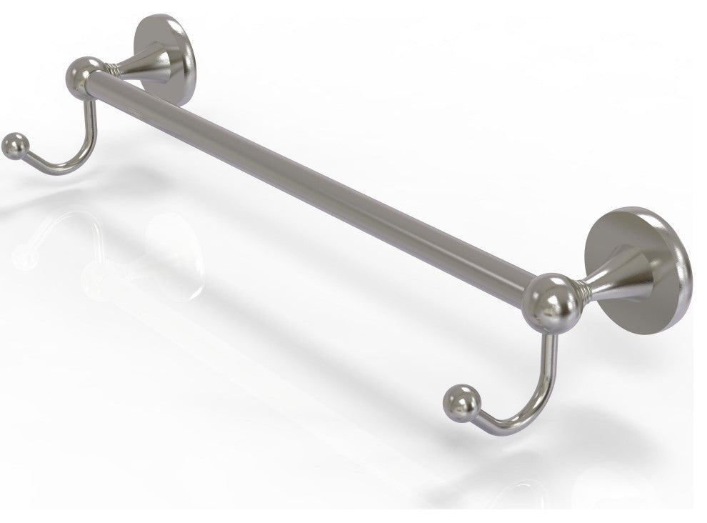 Shadwell 30" Towel Bar with Integrated Hooks, Satin Nickel