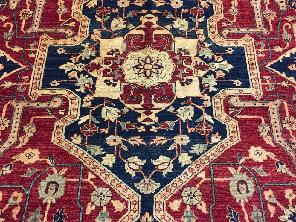 Peshawar Salamatou Rust/Blue Rug, 8'11x11'11
