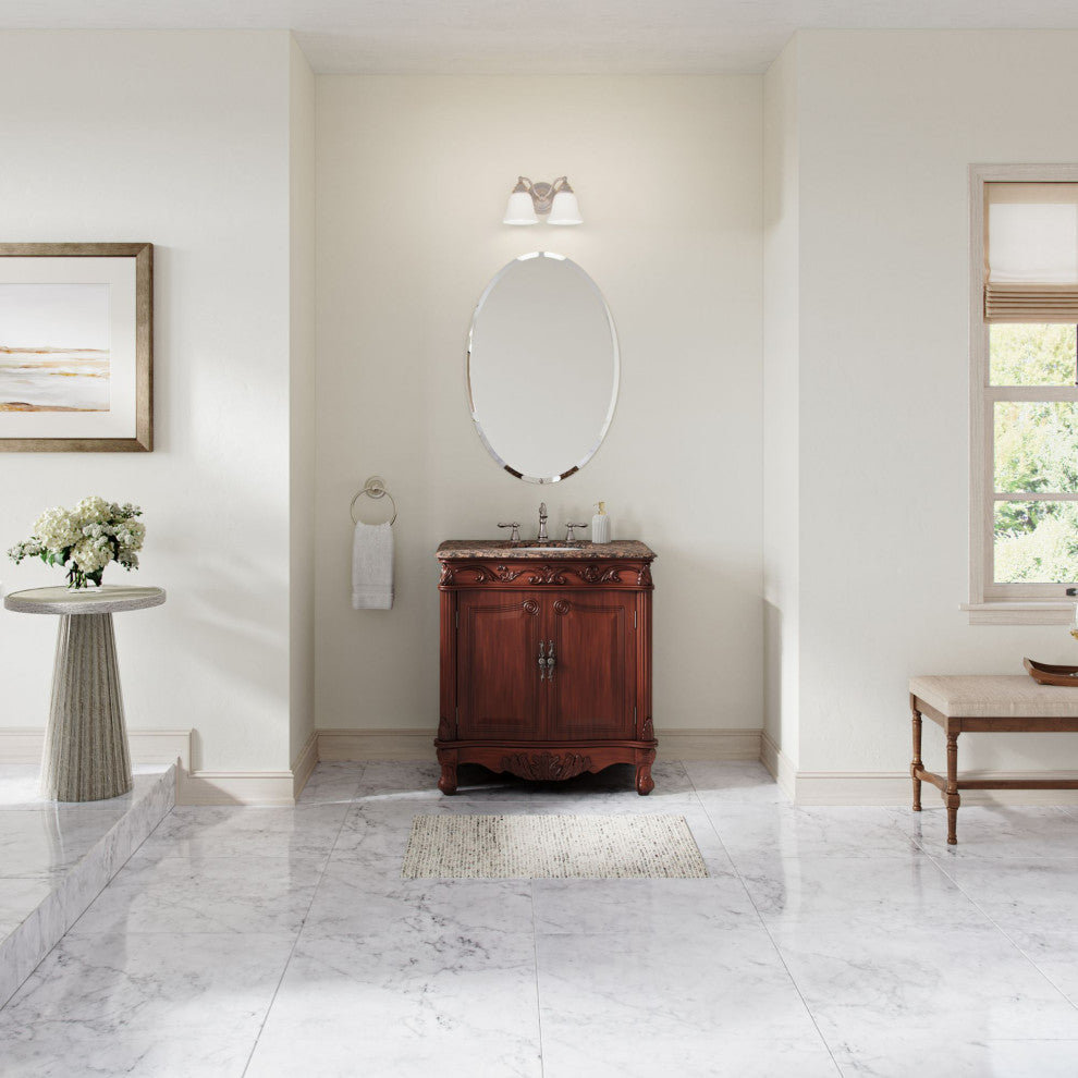 The Adelaide Bathroom Vanity, Brown, 32", Single Sink, Freestanding