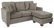 Russell Sectional, Taupe fabric With 2 Pillows and Coffeeed Legs