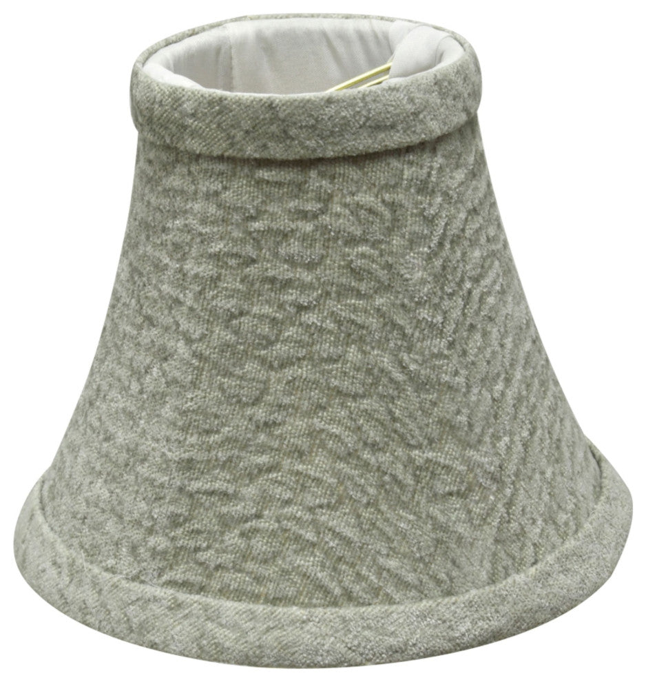 30054-6 Small Bell  Chandelier Clip On Lamp Shade Light Gray 3"x6"x5"