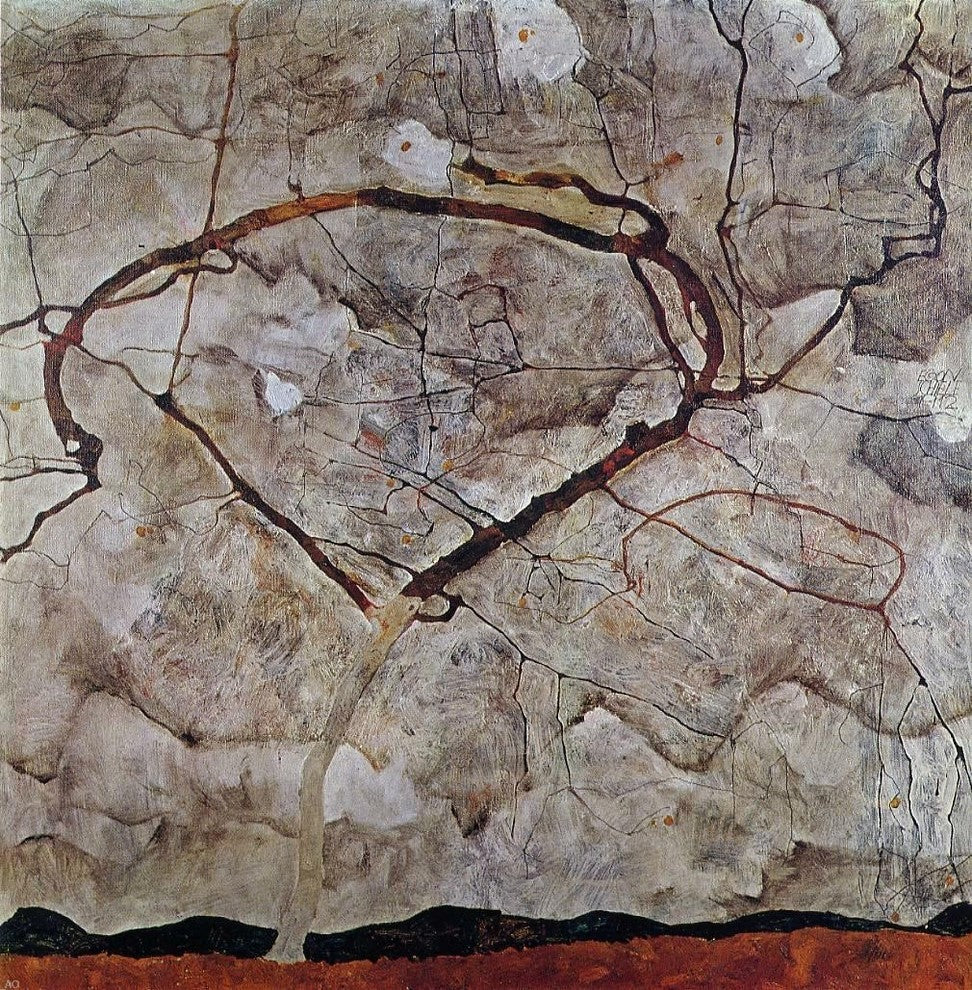 Egon Schiele Autumn Tree in Movement - 20" x 20" Premium Canvas Print