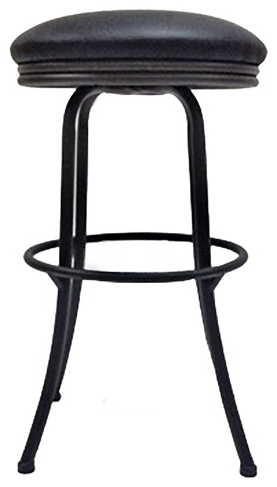 Peyton Ebony 30inch Bar Height Black Frame Swivel Bar Stool