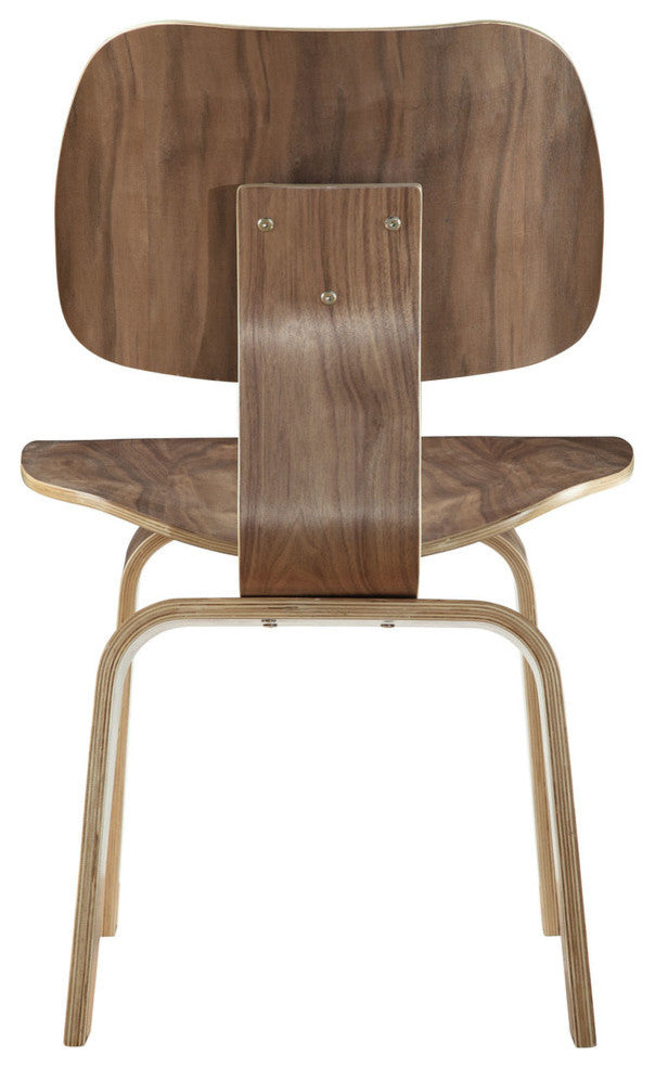 Modern Contemporary Kitchen Wood Dining Chairs Set of 2 Walnut