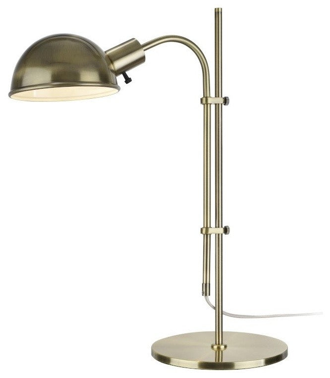 40043, 27" High Modern Adjustable Metal Desk Lamp, Satin Nickel Finish