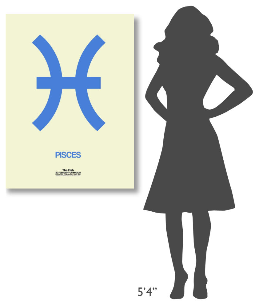 "Pisces Zodiac Sign Blue" Fine Art Print