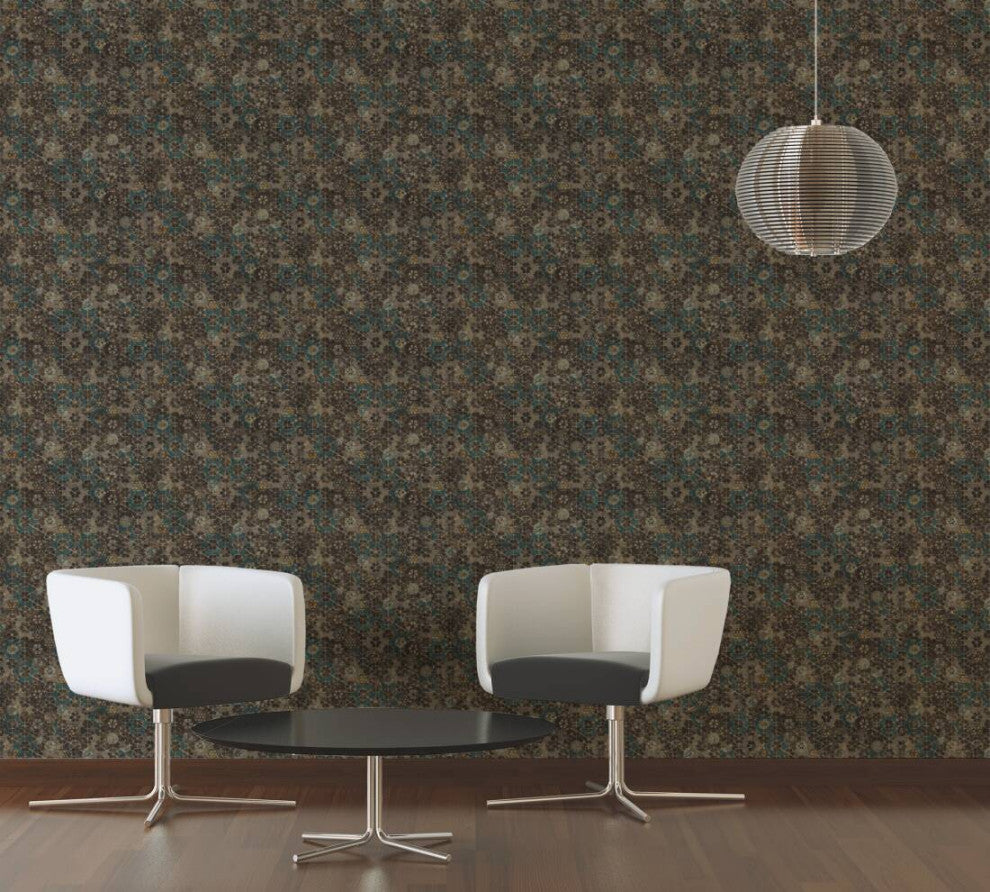 Mosaic Textured Wallpaper Featuring Flower Petals, 373911