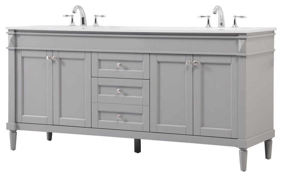 Home Living 21" Transitional Grey-Light Bathroom Vanity