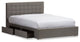 Rene Modern Gray Fabric 4-Drawer Queen Size Storage Platform Bed
