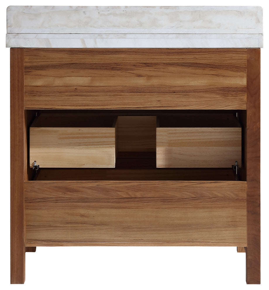 WK2428-36-EW-W Vanity With Mirror, Sconce and Faucet Included