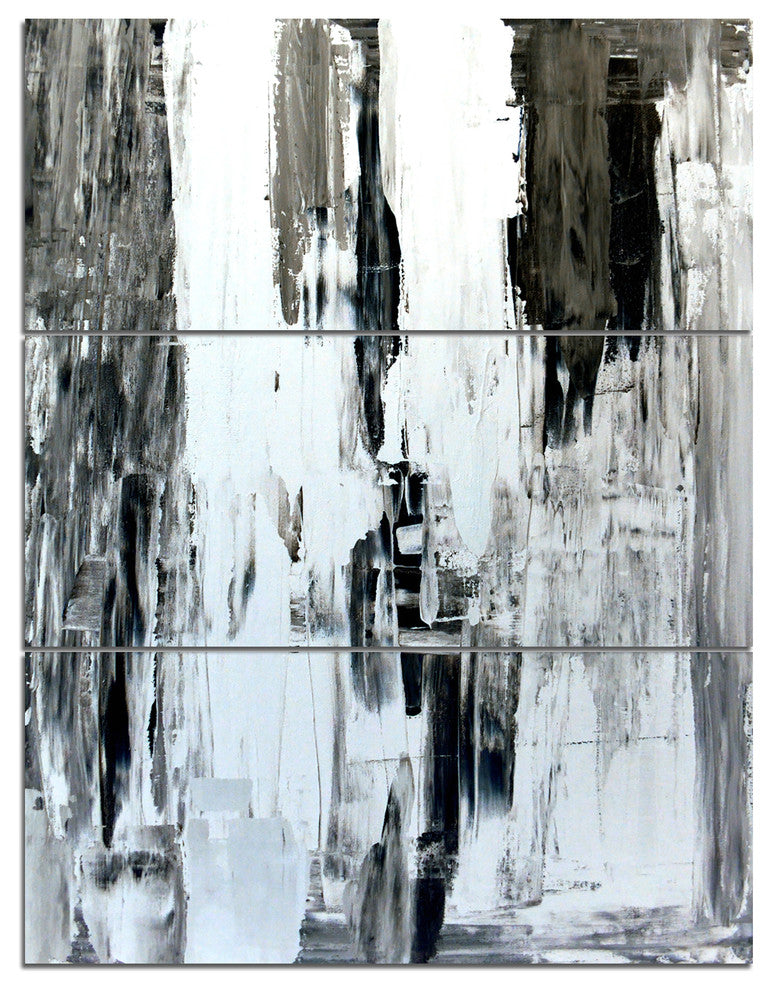 "Brown and Beige Painting" Glossy Metal Wall Art, 3 Panels, 28"x36"