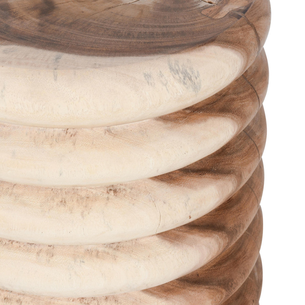 Gala Round Meh Wood End Table by Kosas Home