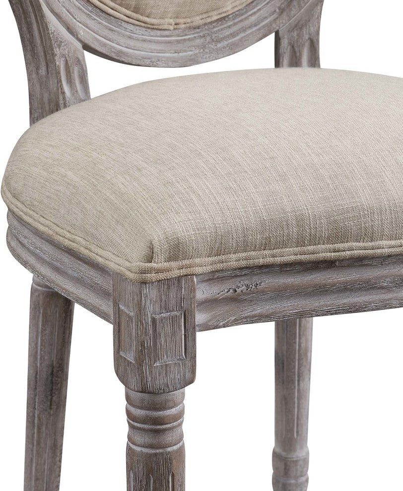 Emanate Dining Side Chair Upholstered Fabric Set of 4, Beige