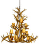 Deer Cascade Inverted Antler Chandelier Light, Extra Large, Parchment Shades