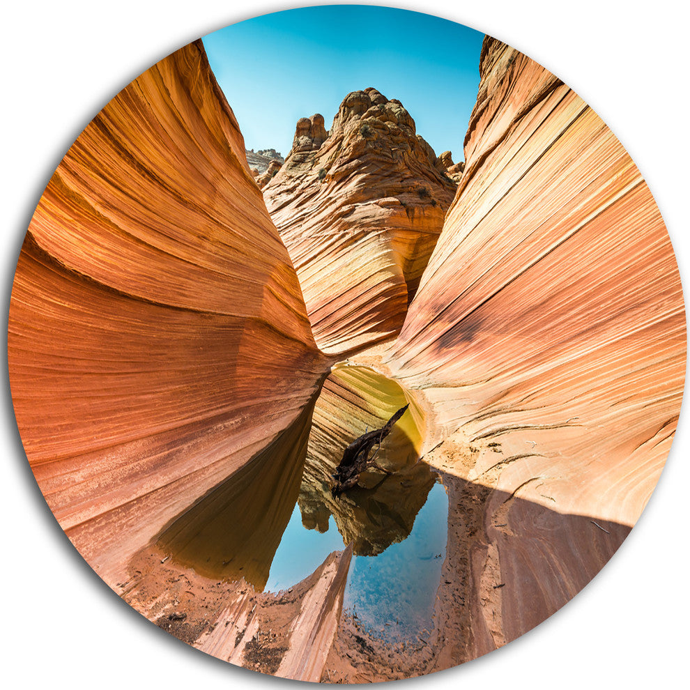 Water Inside Arizona Wave, Landscape Photo Round Wall Art, 23"