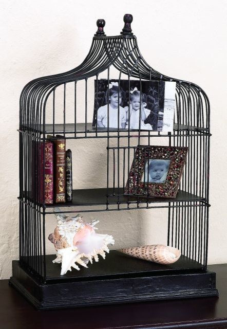 Antique Gothic Black Iron Tabletop Shelf, Desk Organizer Caddy Metal